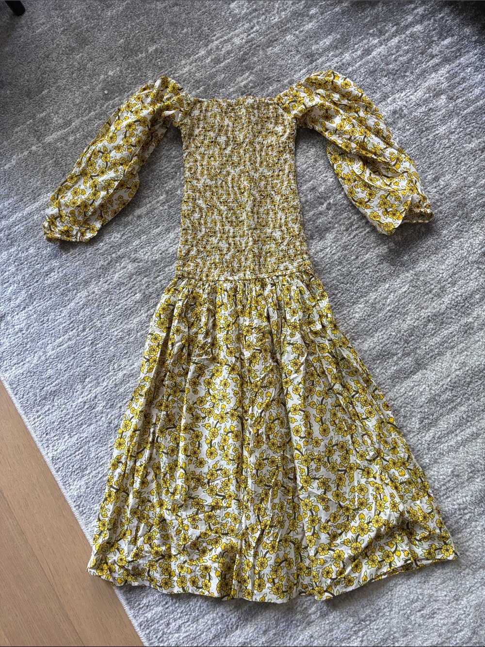 Rhode Cotton Yellow Floral Dress Size XS